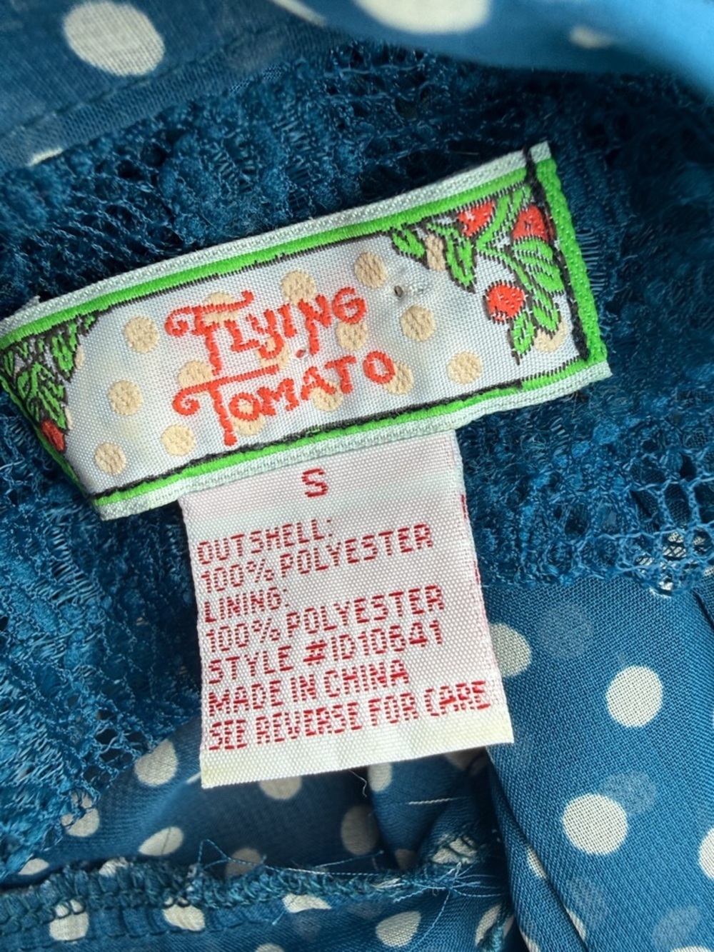 Flying Tomato Women’s Blue Polka Dot Dress Size Small - Picture 11 of 14